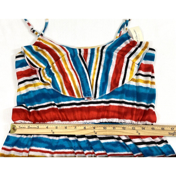 Bobbie Brooks Sundress Womens Plus Size 1X Red Blue Stripe Knit Beach Coverup - Picture 6 of 11